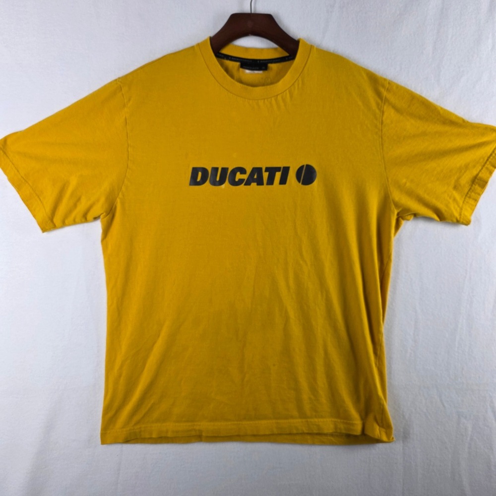 Ducati Performance Mens XL Yellow Graphic T-Shirt Short Sleeve Logo Tee
